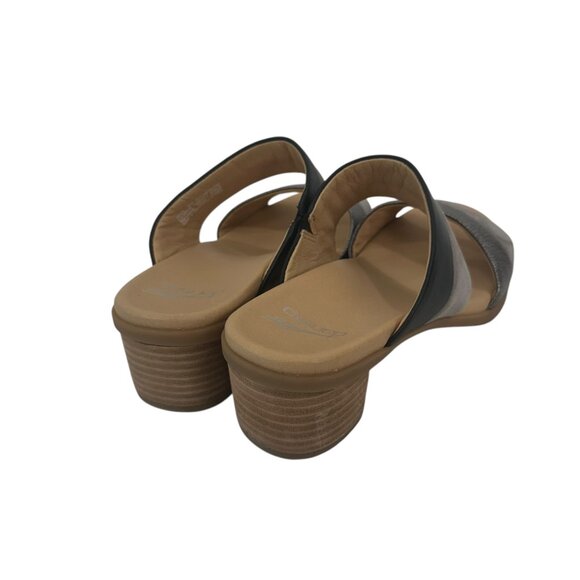 Dansko Womens Gray & Black Open-Toe Slide Sandals Size 38 Comfort Block Heels - Picture 14 of 16